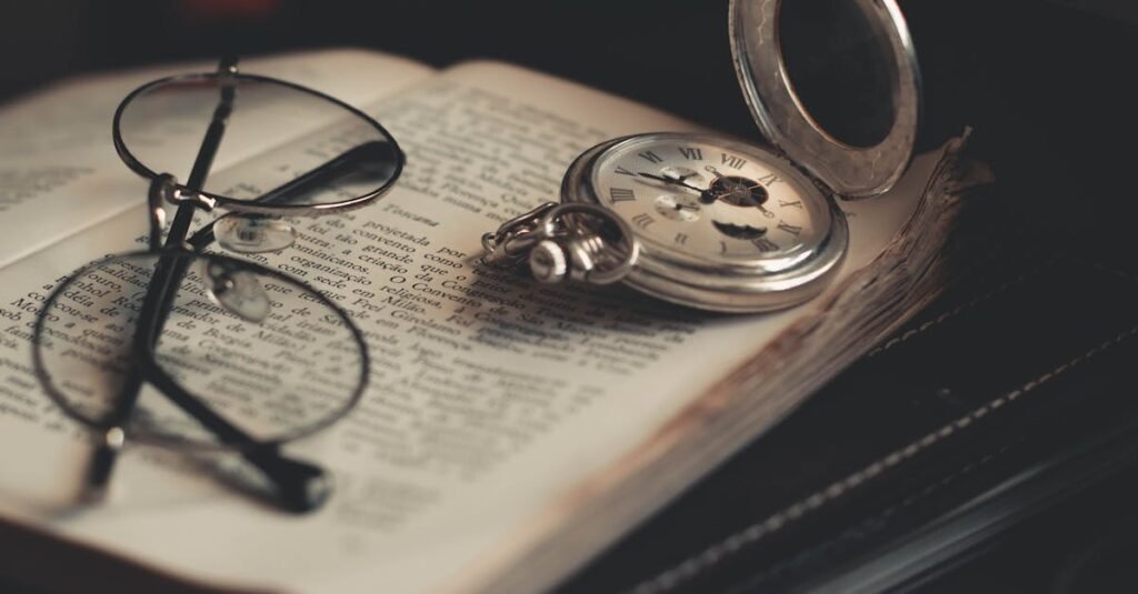 pexels photo 3109167 3109167 A vintage pocket watch and glasses lying on an open book, showcasing a classic literary theme.