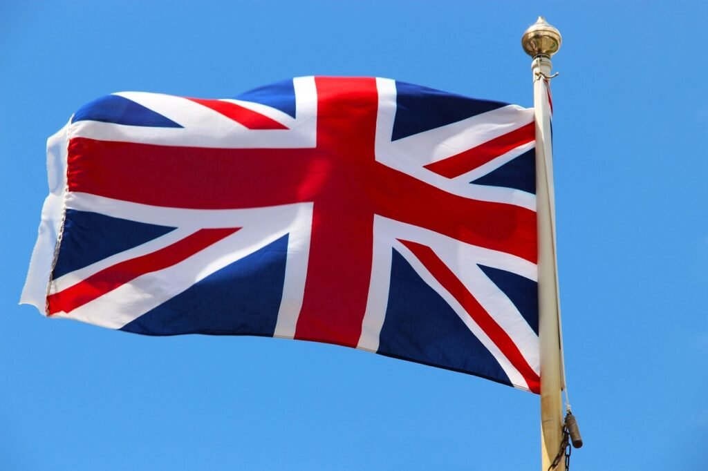 flag, union jack, union, british, britain, uk, country, icon, british flag, patriotic, national, english, united kingdom, symbol, banner, emblem, official, nationality, ensign, wind, horizontal, red white and blue, blowing, fluttering, blue banner